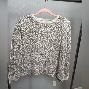 Animal print sweatshirt with back cutout